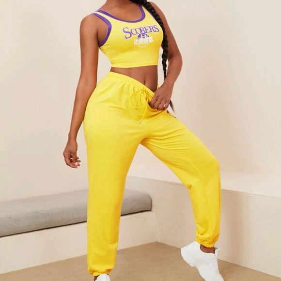 SEXY Letter Graphic Tank Top & Sweatpants Set. Price Firm. - Picture 3 of 4